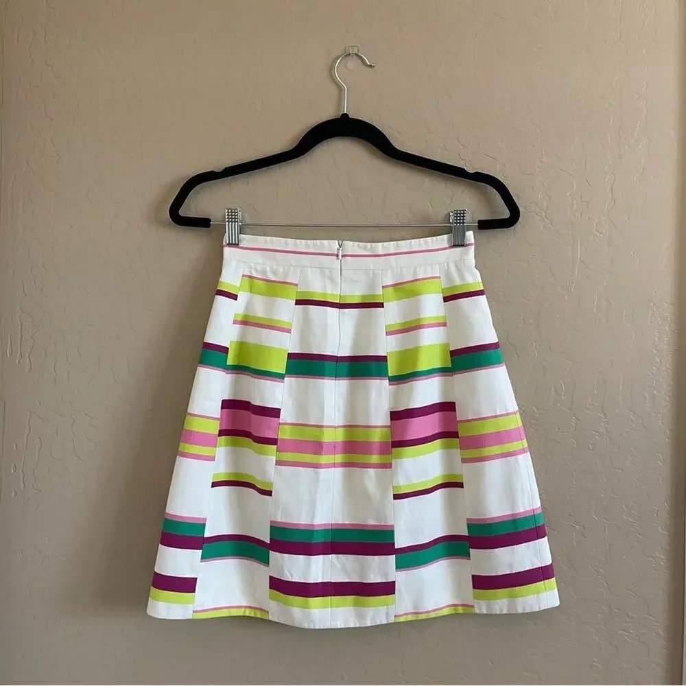 New Karen‎ Millen Colorful Stripe Flare Skirt